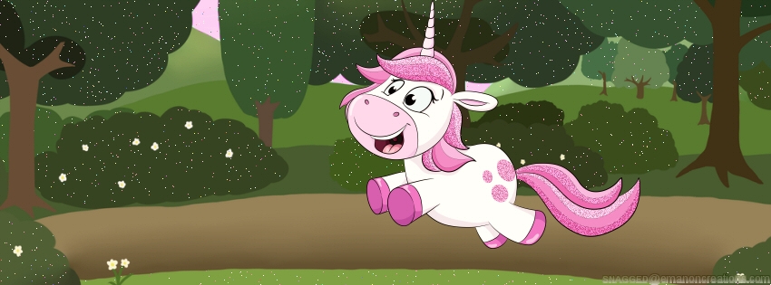 Cartoon Unicorn 003 Facebook Timeline Cover