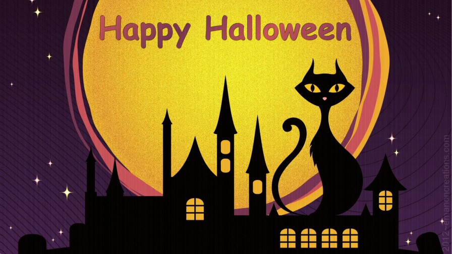 Cat Moon Halloween Wp 01