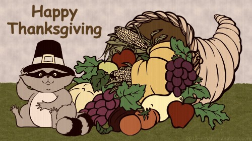 Thanksgiving Raccoon Wp 01